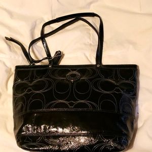 Coach black patent purse